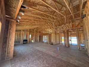 5377 Boardwalk Road main living area during framing