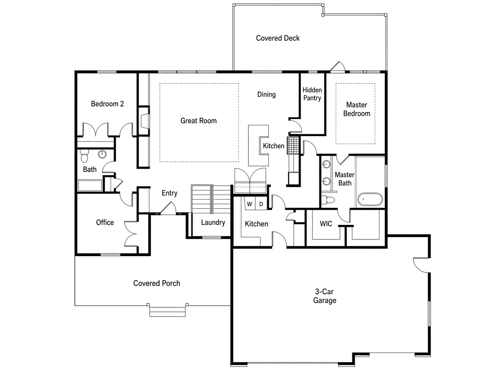 6916 S Packbridge Lane main level floor plan